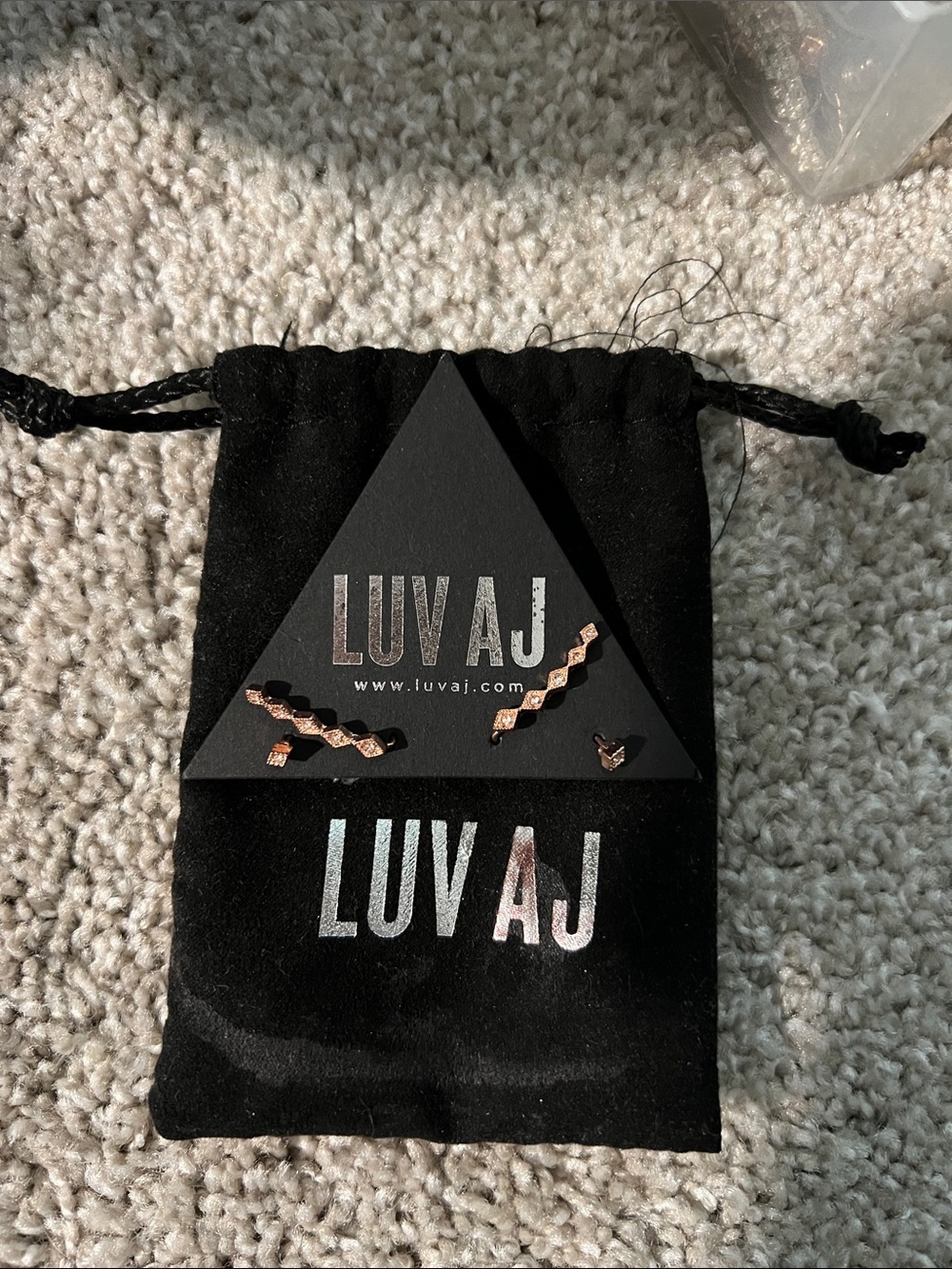 Luv AJ Rose Gold Zigzag Ear Crawlers with Matching Stud